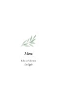 Menu de mariage Feuille aquarelle Vert Menu de mariage Feuille aquarelle Vert