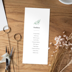 Plan de table mariage Feuille aquarelle Vert