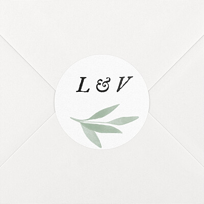 Stickers pour enveloppes mariage vert feuille aquarelle vert Stickers pour enveloppes mariage vert feuille aquarelle vert