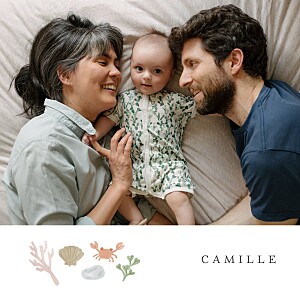 Faire-part de naissance vert petit mobile marin Faire-part de naissance vert petit mobile marin