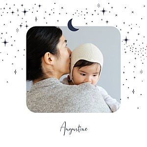 Faire-part de naissance blanc constellation (4 pages) blanc Faire-part de naissance blanc constellation (4 pages) blanc