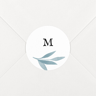 Stickers pour enveloppes naissance bleu feuillage aquarelle bleu Stickers pour enveloppes naissance bleu feuillage aquarelle bleu