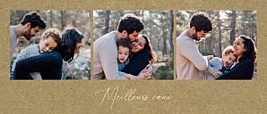 Carte de voeux kraft 3 photos (panoramique) blanc Carte de voeux kraft 3 photos (panoramique) blanc