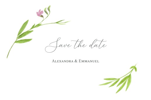 Save the Date Bucolique rose - Recto Save the Date Bucolique rose - Recto
