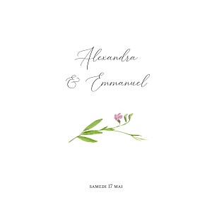 Faire-part de mariage nature bucolique (simple) 4 pages rose Faire-part de mariage nature bucolique (simple) 4 pages rose
