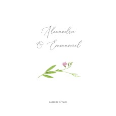 Faire-part de mariage Bucolique (simple) 4 pages Rose Faire-part de mariage Bucolique (simple) 4 pages Rose