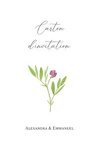 Carton d'invitation mariage le collectif bucolique (portrait) rose Carton d'invitation mariage le collectif bucolique (portrait) rose