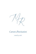 Carton d'invitation mariage Élégance (Portrait) bleu Carton d'invitation mariage Élégance (Portrait) bleu