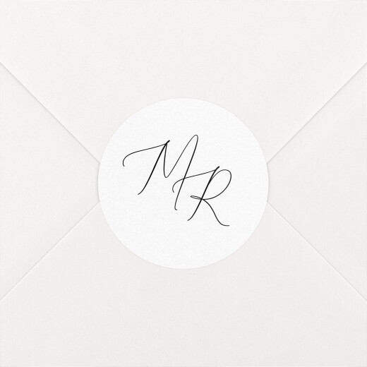 Stickers pour enveloppes mariage Élégance noir - Vue 1