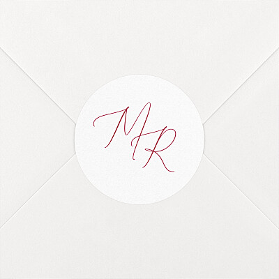 Stickers pour enveloppes mariage rouge élégance rouge Stickers pour enveloppes mariage rouge élégance rouge
