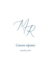 Carton réponse mariage bleu élégance (portrait) bleu Carton réponse mariage bleu élégance (portrait) bleu