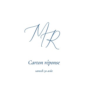 Carton réponse mariage bleu élégance bleu Carton réponse mariage bleu élégance bleu