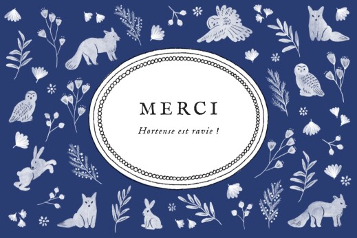 Carte de remerciement Clairière Marine - Recto Carte de remerciement Clairière Marine - Recto