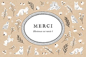 Carte de remerciement beige clairière beige Carte de remerciement beige clairière beige