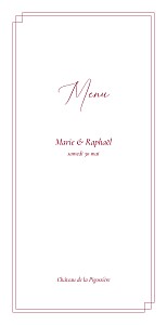 Menu de mariage rouge élégance rouge Menu de mariage rouge élégance rouge