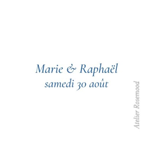 Etiquette perforée mariage Élégance Bleu - Verso Etiquette perforée mariage Élégance Bleu - Verso