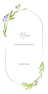 Menu de mariage rose bucolique rose Menu de mariage rose bucolique rose