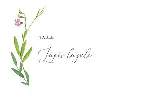Marque-table mariage sans photo bucolique rose Marque-table mariage sans photo bucolique rose