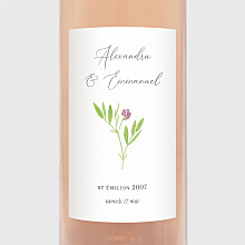 Étiquette de bouteille mariage Bucolique Rose Étiquette de bouteille mariage Bucolique Rose