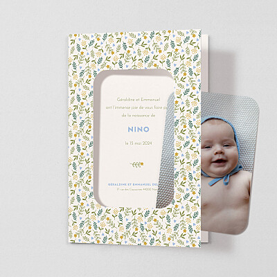 Faire-part de naissance vert sweet liberty pictos (cadre) vert Faire-part de naissance vert sweet liberty pictos (cadre) vert