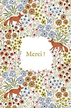 Carte de remerciement Liberty renard Ocre