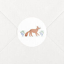 Stickers pour enveloppes naissance Liberty renard bleu