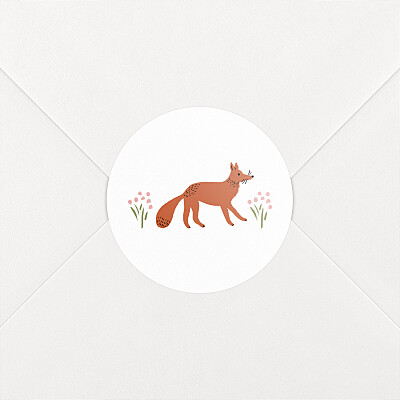 Stickers pour enveloppes naissance bikini sous la pluie liberty renard ocre Stickers pour enveloppes naissance bikini sous la pluie liberty renard ocre