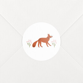 Stickers pour enveloppes naissance Liberty renard ocre