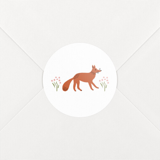 Stickers pour enveloppes naissance Liberty renard ocre - Vue 1
