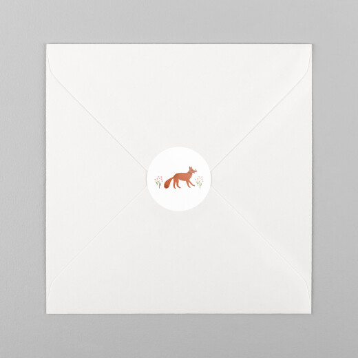 Stickers pour enveloppes naissance Liberty renard ocre - Vue 2 Stickers pour enveloppes naissance Liberty renard ocre - Vue 2