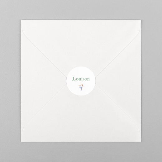 Stickers pour enveloppes naissance Liberty renard bleu - Vue 2