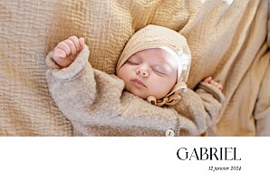 Faire-part de naissance vert simplement (paysage) blanc Faire-part de naissance vert simplement (paysage) blanc