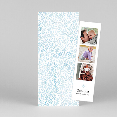 Faire-part de naissance original harmonie (marque page) bleu Faire-part de naissance original harmonie (marque page) bleu