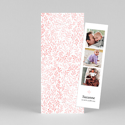 Faire-part de naissance rose harmonie (marque page) rose Faire-part de naissance rose harmonie (marque page) rose