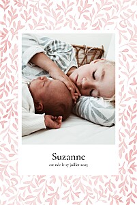 Faire-part de naissance rose harmonie rose Faire-part de naissance rose harmonie rose