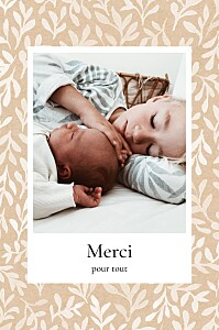 Carte de remerciement beige harmonie beige Carte de remerciement beige harmonie beige
