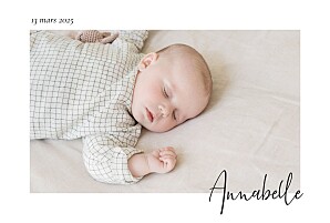 Faire-part de naissance le collectif cadre calligraphie (paysage) blanc Faire-part de naissance le collectif cadre calligraphie (paysage) blanc