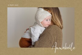 Faire-part de naissance Cadre calligraphie (paysage) Kraft