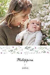 Faire-part de naissance rose danse de printemps rose Faire-part de naissance rose danse de printemps rose