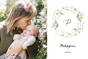 Faire-part de naissance avec photo danse de printemps (paysage) vert Faire-part de naissance avec photo danse de printemps (paysage) vert