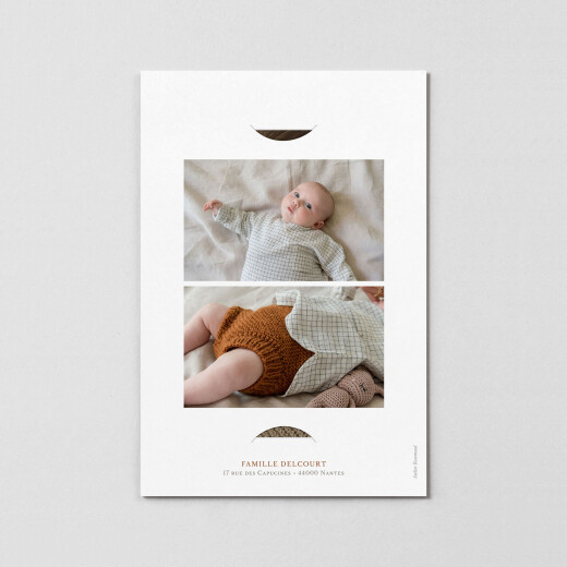 Faire-part de naissance Joli détail (cadre) Blanc - Vue 4 Faire-part de naissance Joli détail (cadre) Blanc - Vue 4