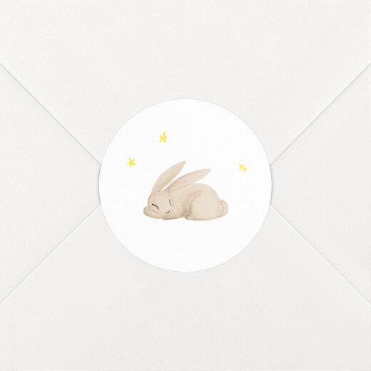 Stickers pour enveloppes naissance Douce nuit blanc - Vue 1