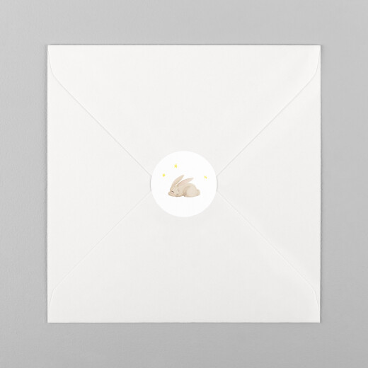 Stickers pour enveloppes naissance Douce nuit blanc - Vue 2