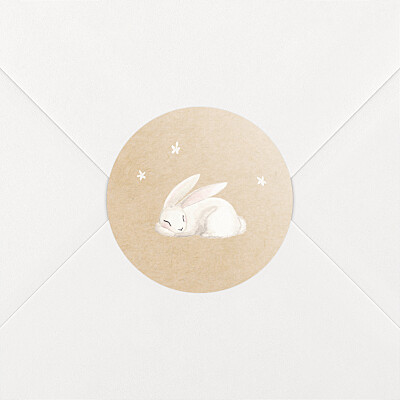 Stickers pour enveloppes naissance beige douce nuit kraft Stickers pour enveloppes naissance beige douce nuit kraft