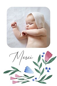 Carte de remerciement avec photo jardin fleuri rose Carte de remerciement avec photo jardin fleuri rose
