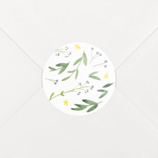 Stickers pour enveloppes naissance Danse de printemps Vert - Vue 1