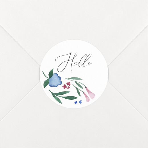 Stickers pour enveloppes naissance Jardin fleuri rose - Vue 1