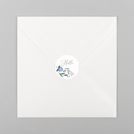 Stickers pour enveloppes naissance Jardin fleuri rose - Vue 2