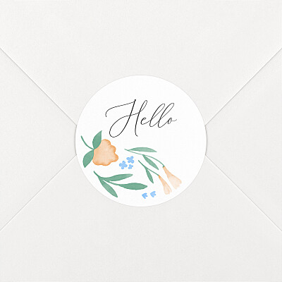 Stickers pour enveloppes naissance orange jardin fleuri orange Stickers pour enveloppes naissance orange jardin fleuri orange
