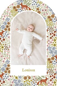 Faire-part de naissance arche liberty renard (arche) ocre Faire-part de naissance arche liberty renard (arche) ocre